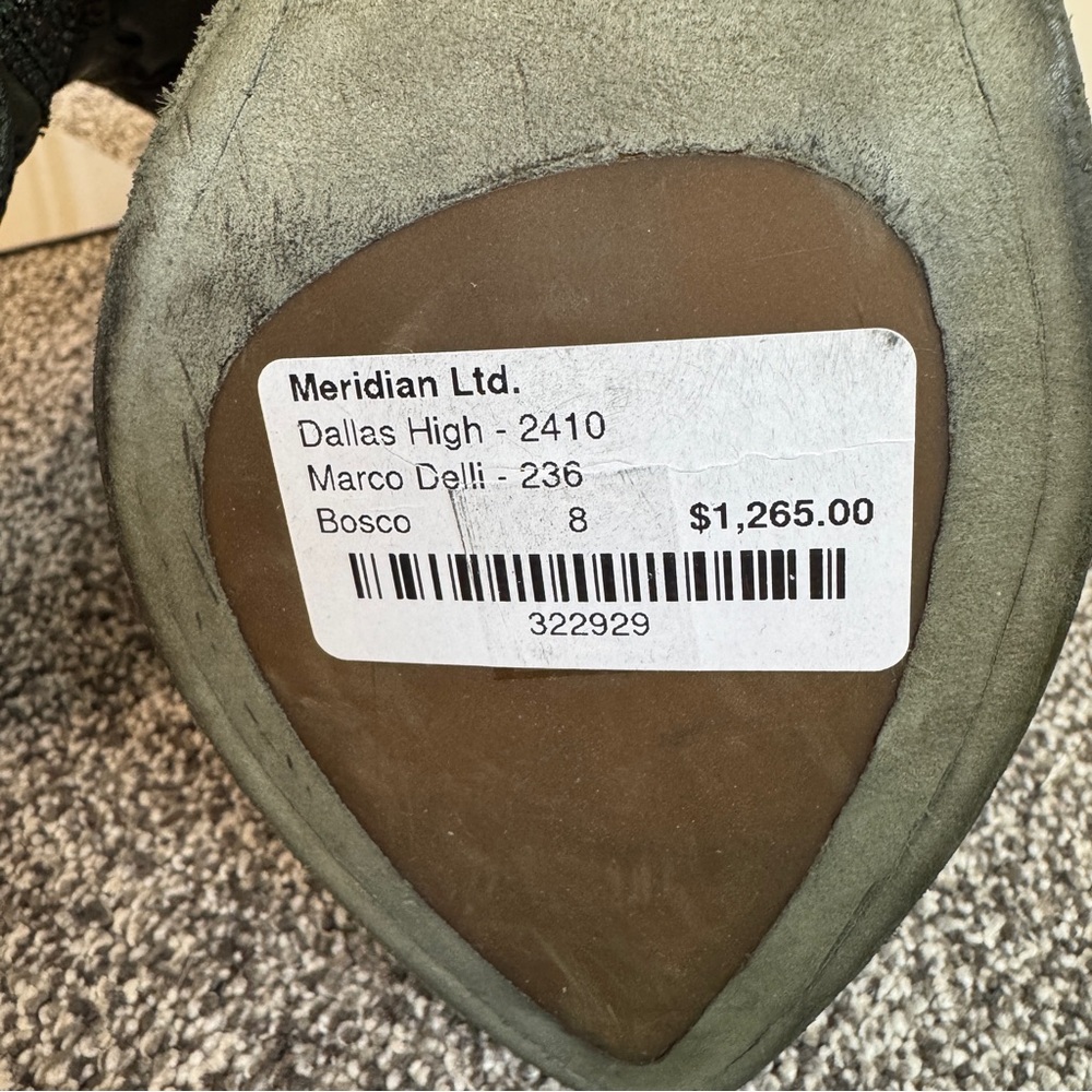 Marco Delli Dallas High Embroidered Tall Boots Olive Green 38 NWT $1295 Sold Out - Picture 11 of 15